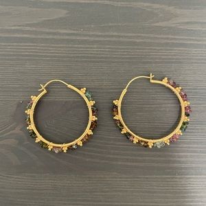 Satya Jewelry Charity of Heart gemstone hoop earrings